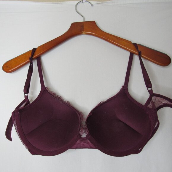 Victoria's Secret BOMBSHELL Burgundy Plunge Push Up Bra 32D - Picture 7 of 8